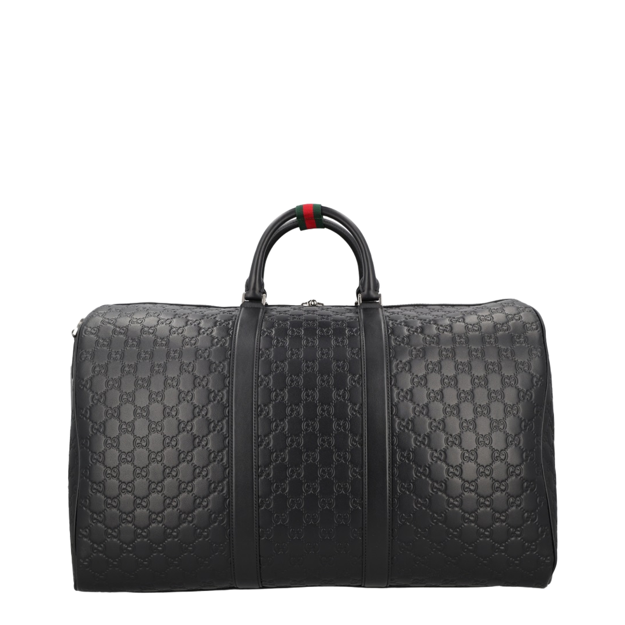 Large Duffle Bag in Black Leather - Image 3