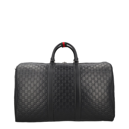 Large Duffle Bag in Black Leather - Image 3