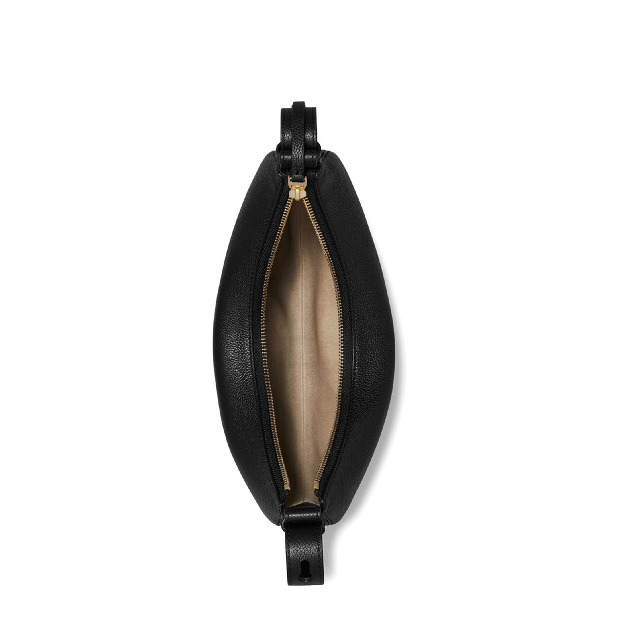 Romy Half Moon Bag Pebbled Leather Shoulder Bag - Black - Image 3