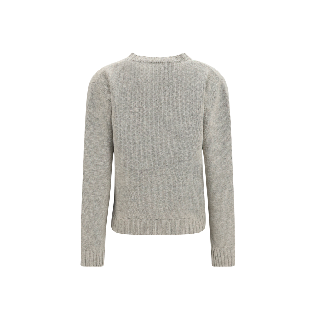 Sweater With Calligraphic Print In Grey Melange - Image 2