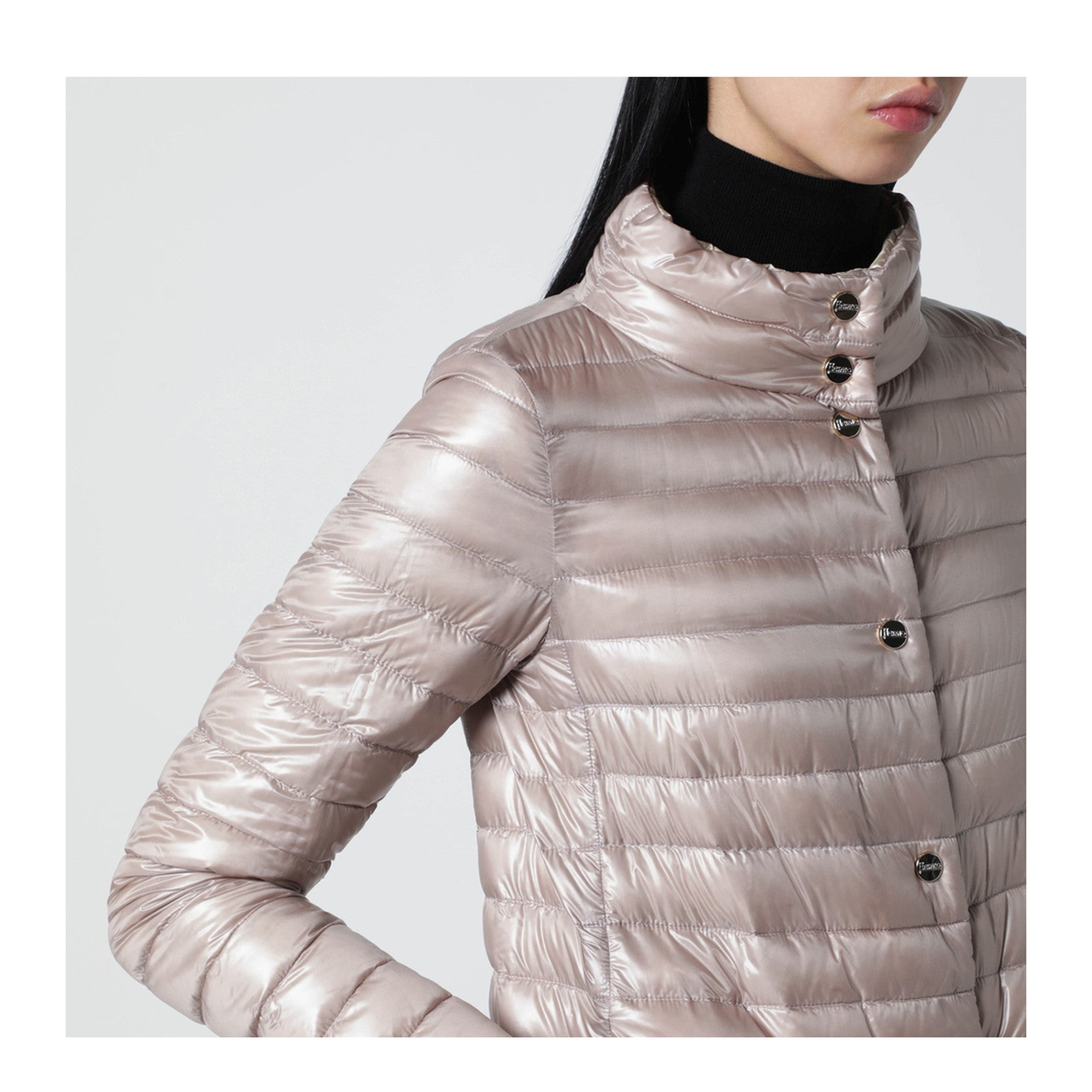 Light Pink Quilted Nylon Padded Jacket - Image 2