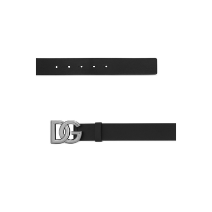 Leather Belt with Logo Buckle - Image 2