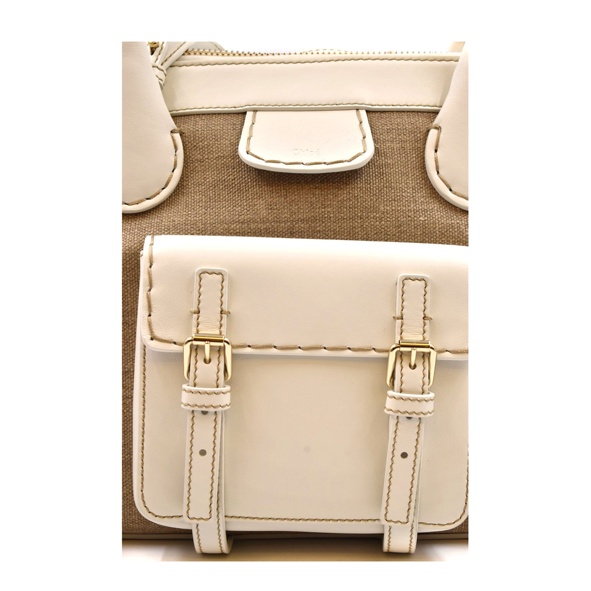 Edith Medium Calfskin Day Bag - White - Image 5