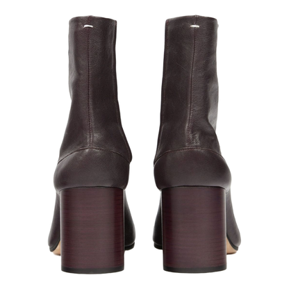 Brown Signature Tabi Toe High Block Heel Boots - Image 2