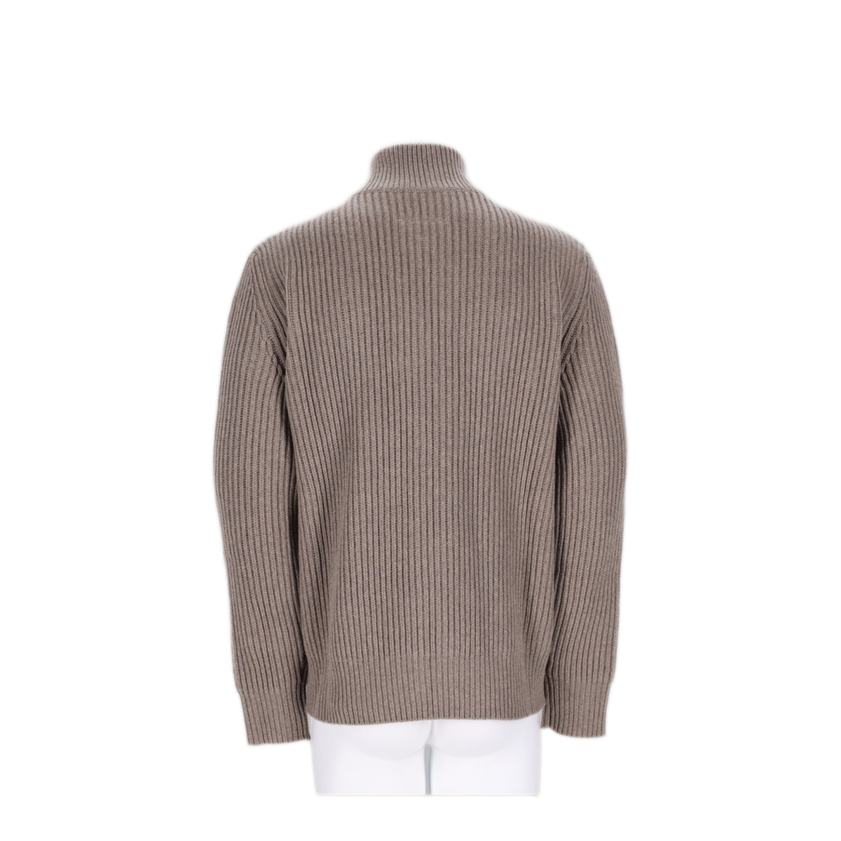 Beige Mélange Wool Cardigan - Image 2
