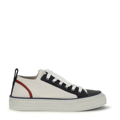 Cotton Knit and Suede Sneakers with Precious Toe - Image 1