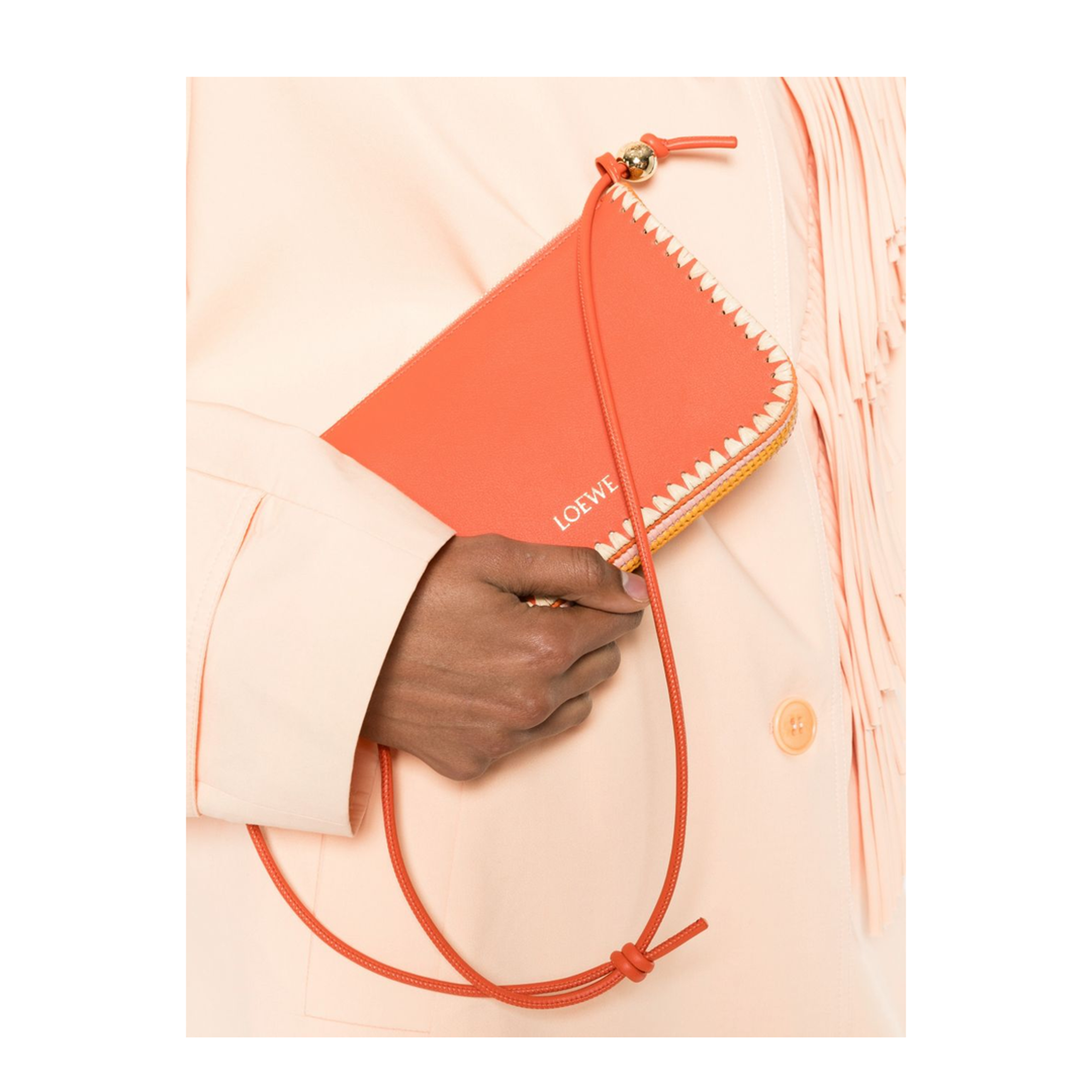 Rio Calfskin Pouch - Deep Saffron - Image 3