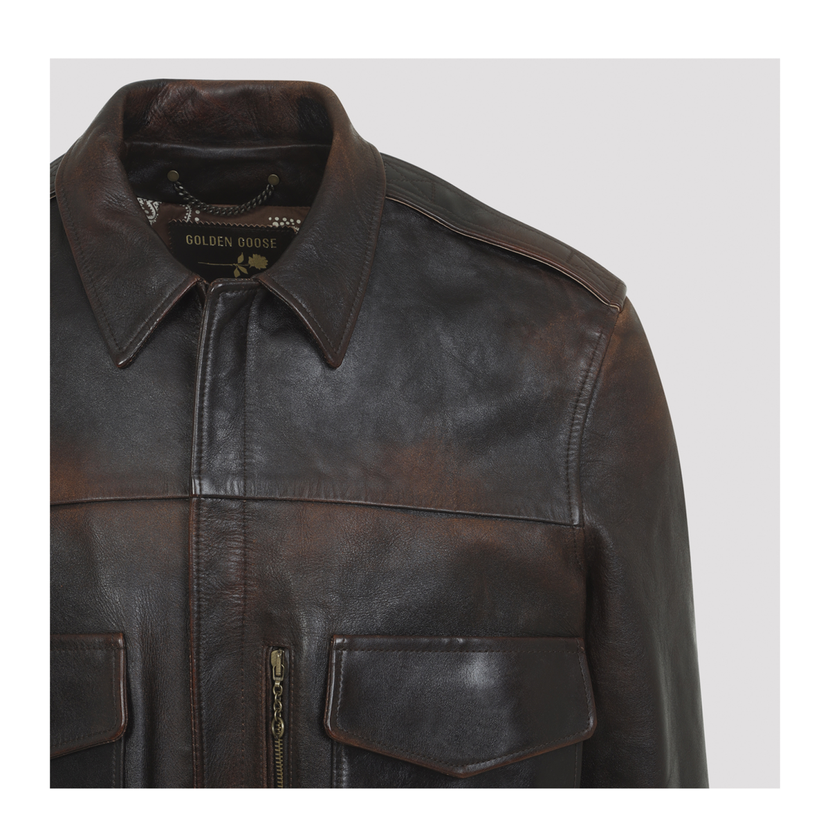 Leather Bomber Jacket - Image 6