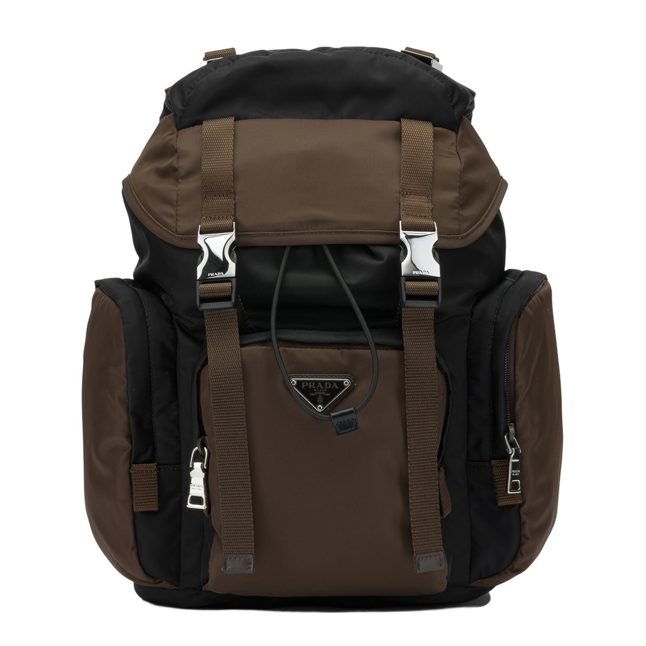 Casual Backpack in Re-Nylon and Leather - Image 1