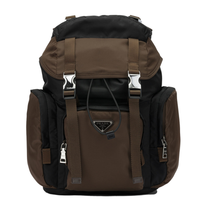Casual Backpack in Re-Nylon and Leather - Image 1