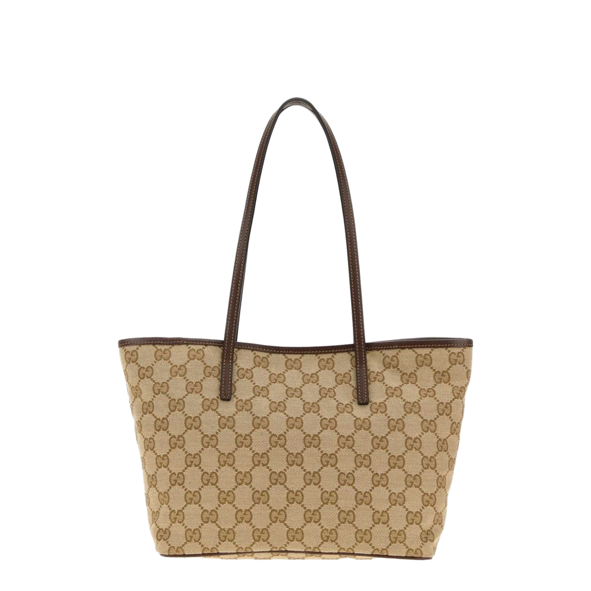 Tribeca Small GG Coated Canvas Tote - Sand & Dark Brown - Image 3