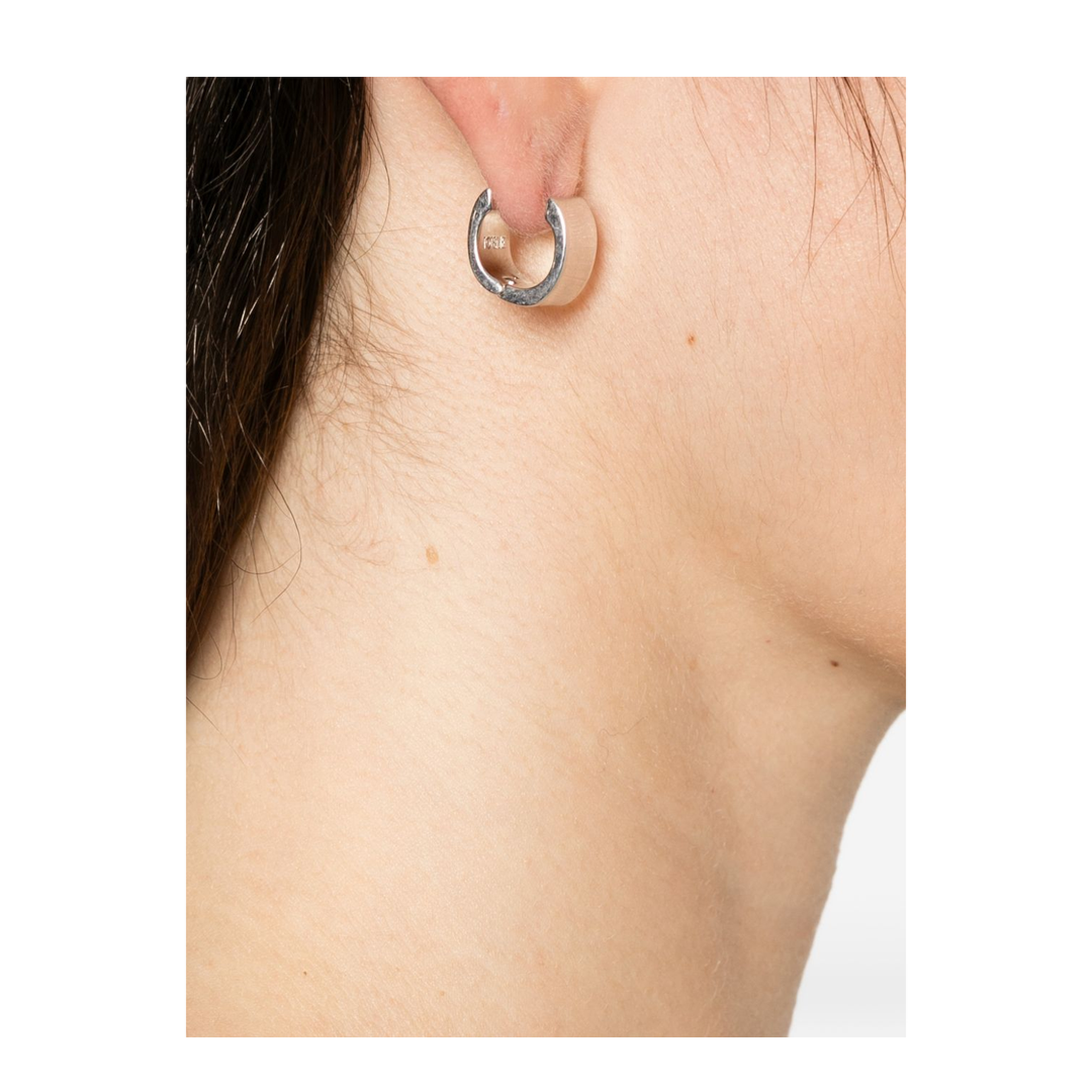 Petite Signature Hoop Earrings in Blue - Image 2