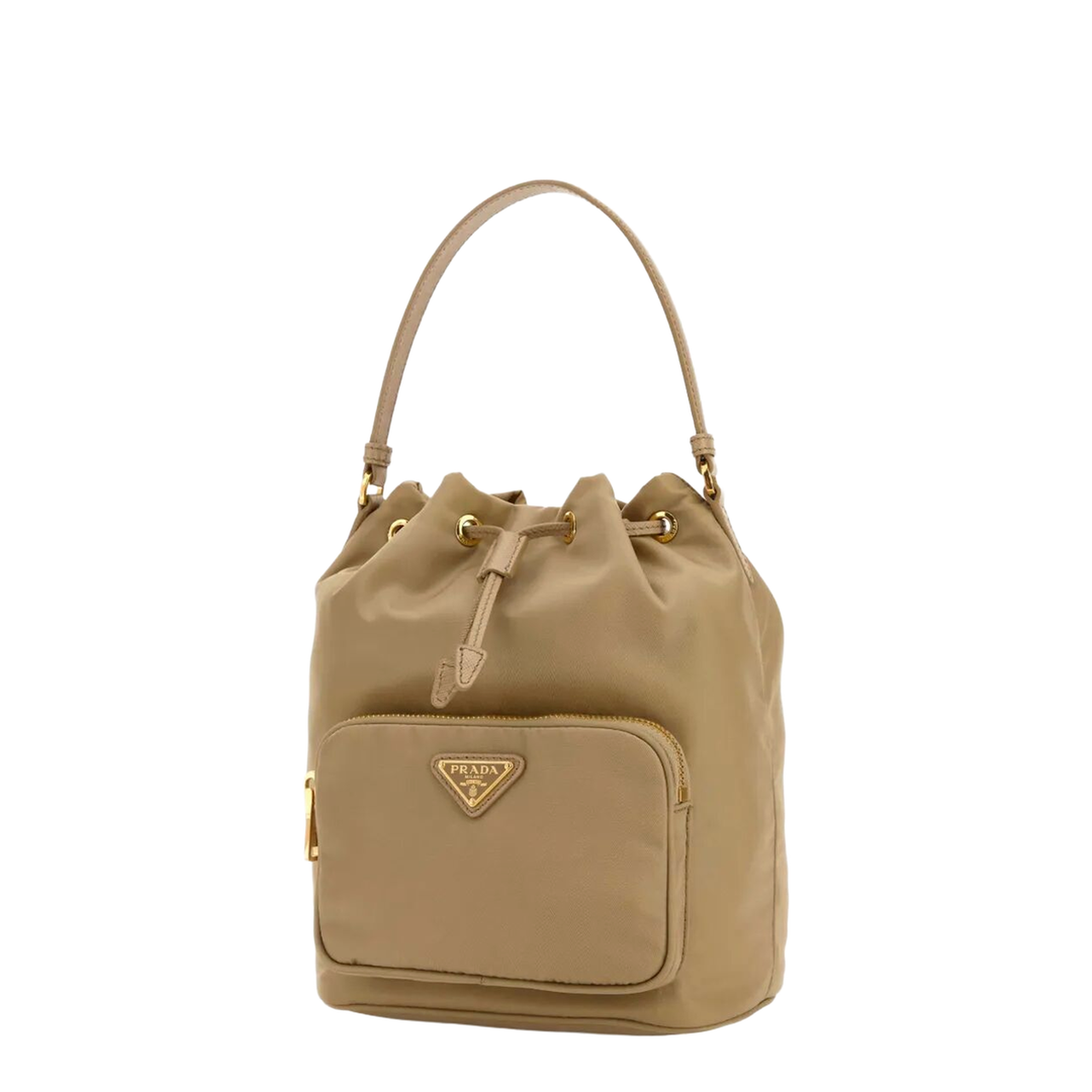 Beige Re-Nylon Duet Bucket Bag - Image 2