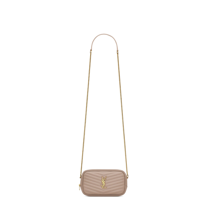 Mini Lou Quilted Leather Crossbody Bag - Dark Beige - Image 2