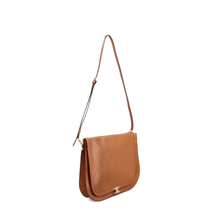 Soft Triomphe Uni Lambskin Shoulder Bag - Soft Tan - Image 3