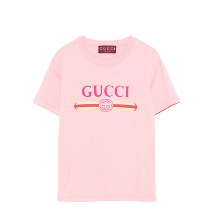 Cotton Jersey T-Shirt with Print in Pink - Image 1