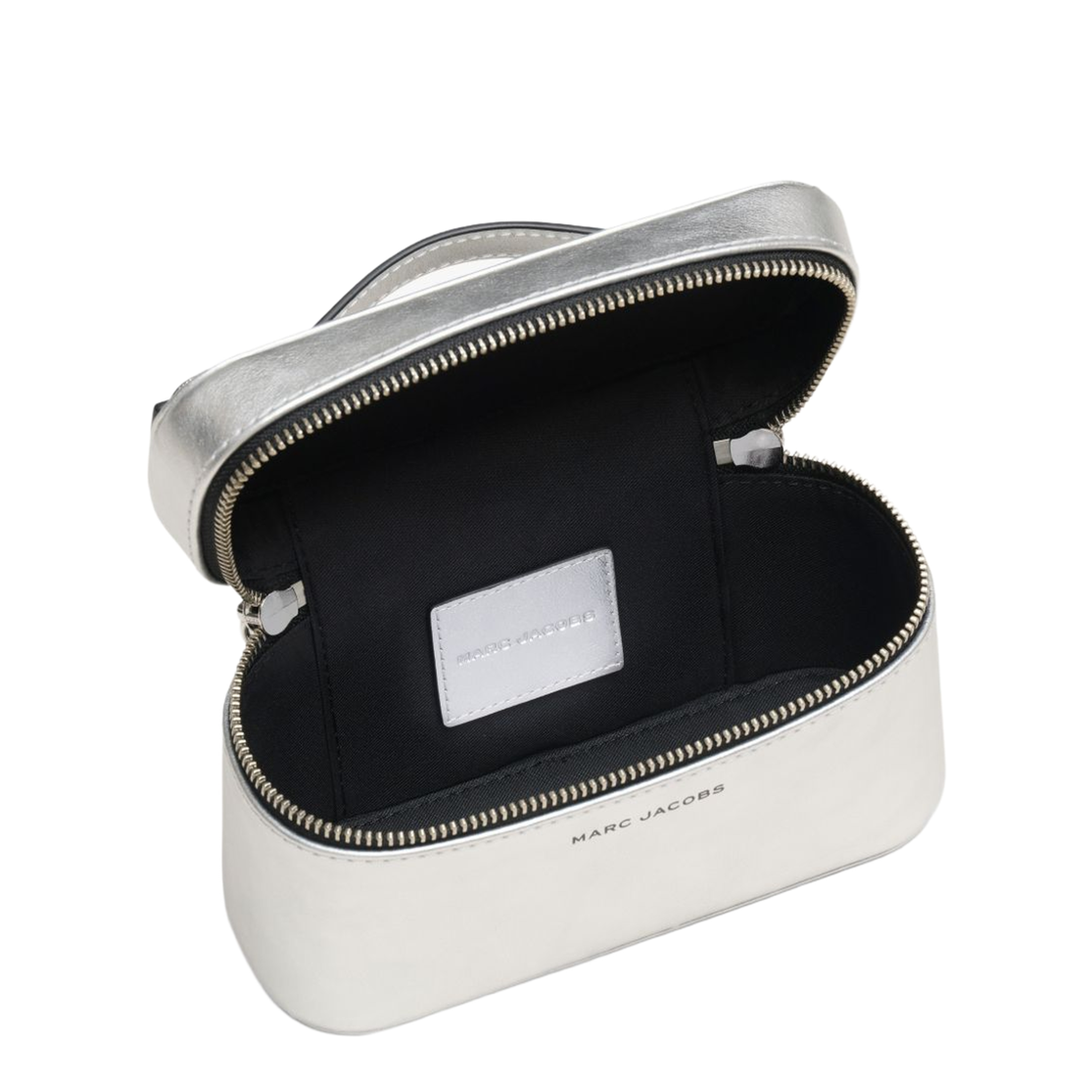 Scene Smooth Metallic Leather Vanity Bag - Silver - Image 7
