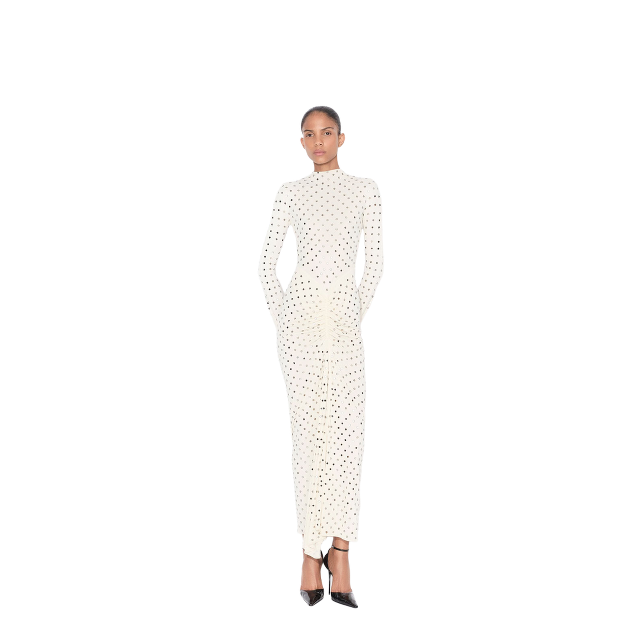 Draped Fluid Strass Jersey Dress - Image 2