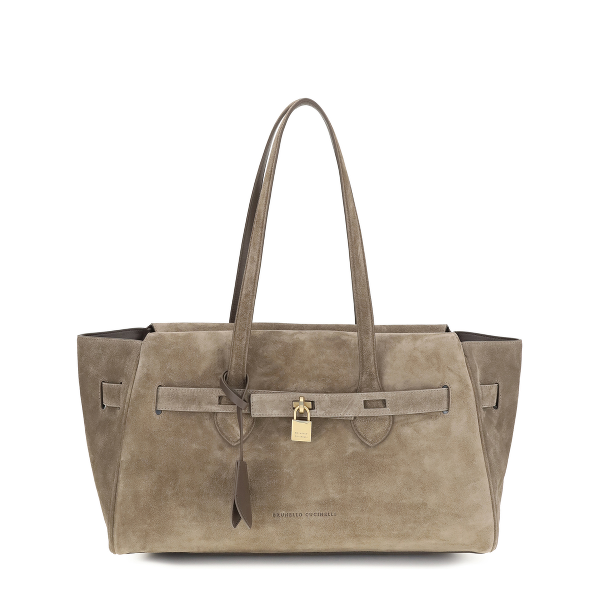 Calf Suede Shoulder Bag - Bark - Image 1