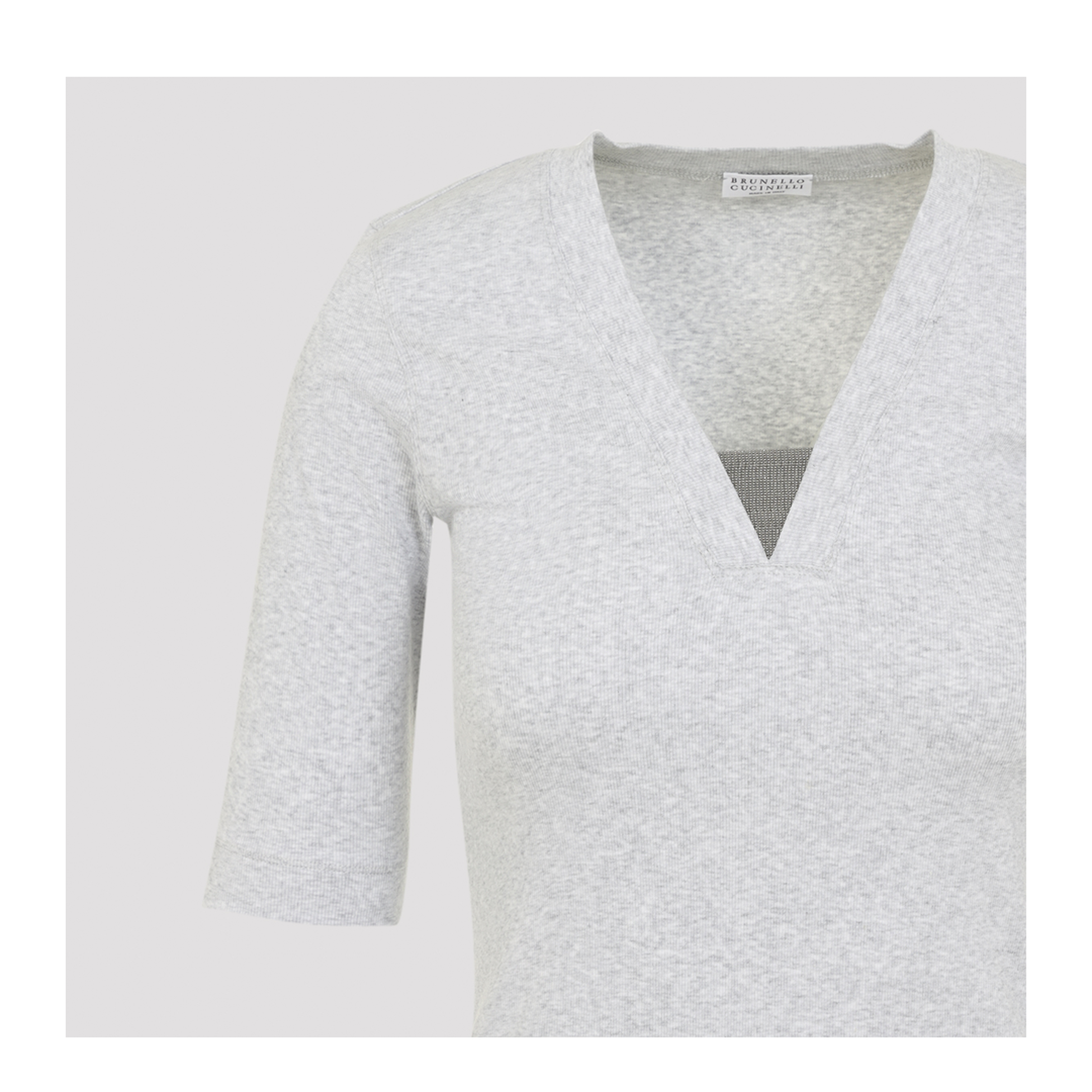 V-Neck Ribbed T-Shirt - Image 5