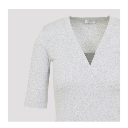 V-Neck Ribbed T-Shirt - Image 5