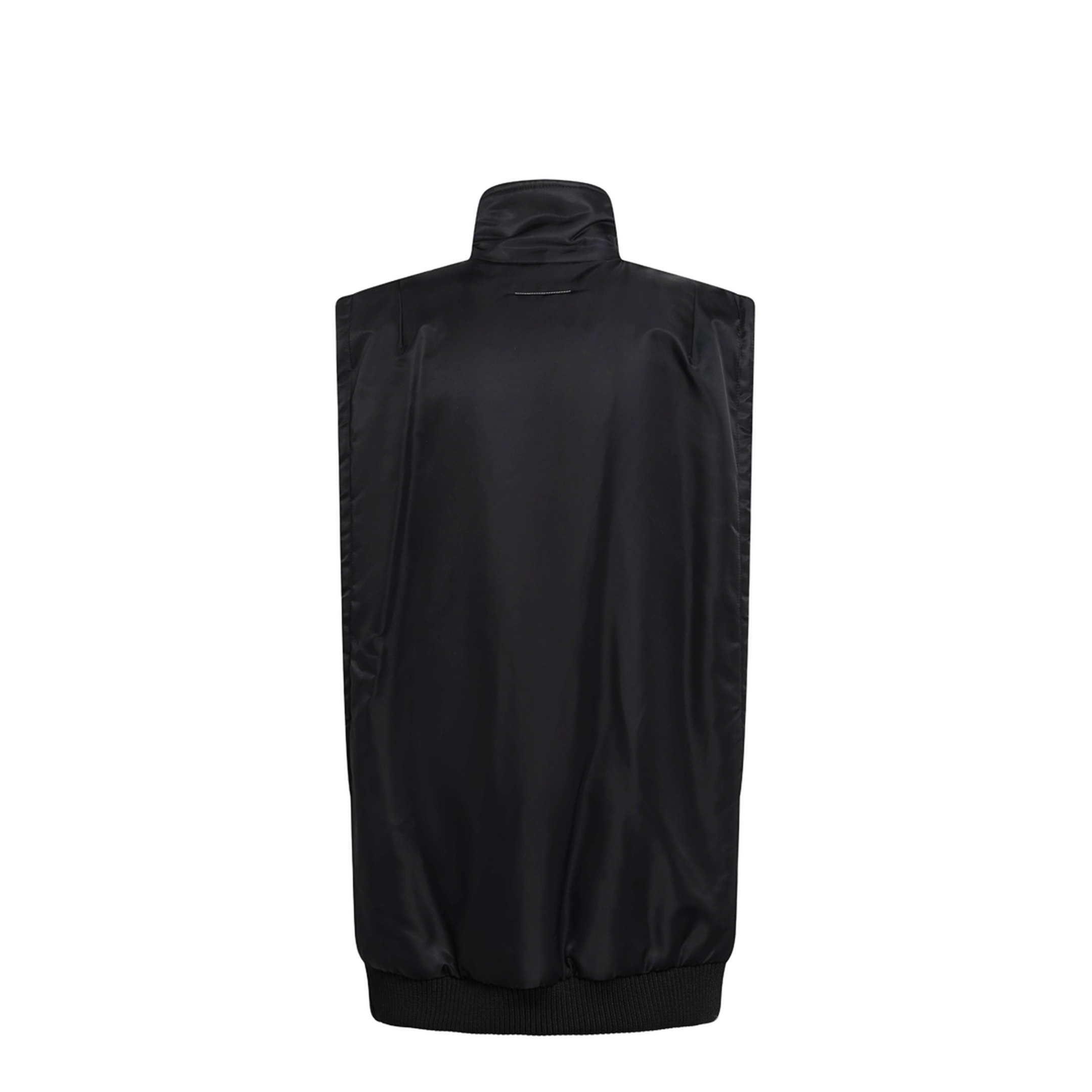 Black Nylon Zip-Up Vest - Image 2