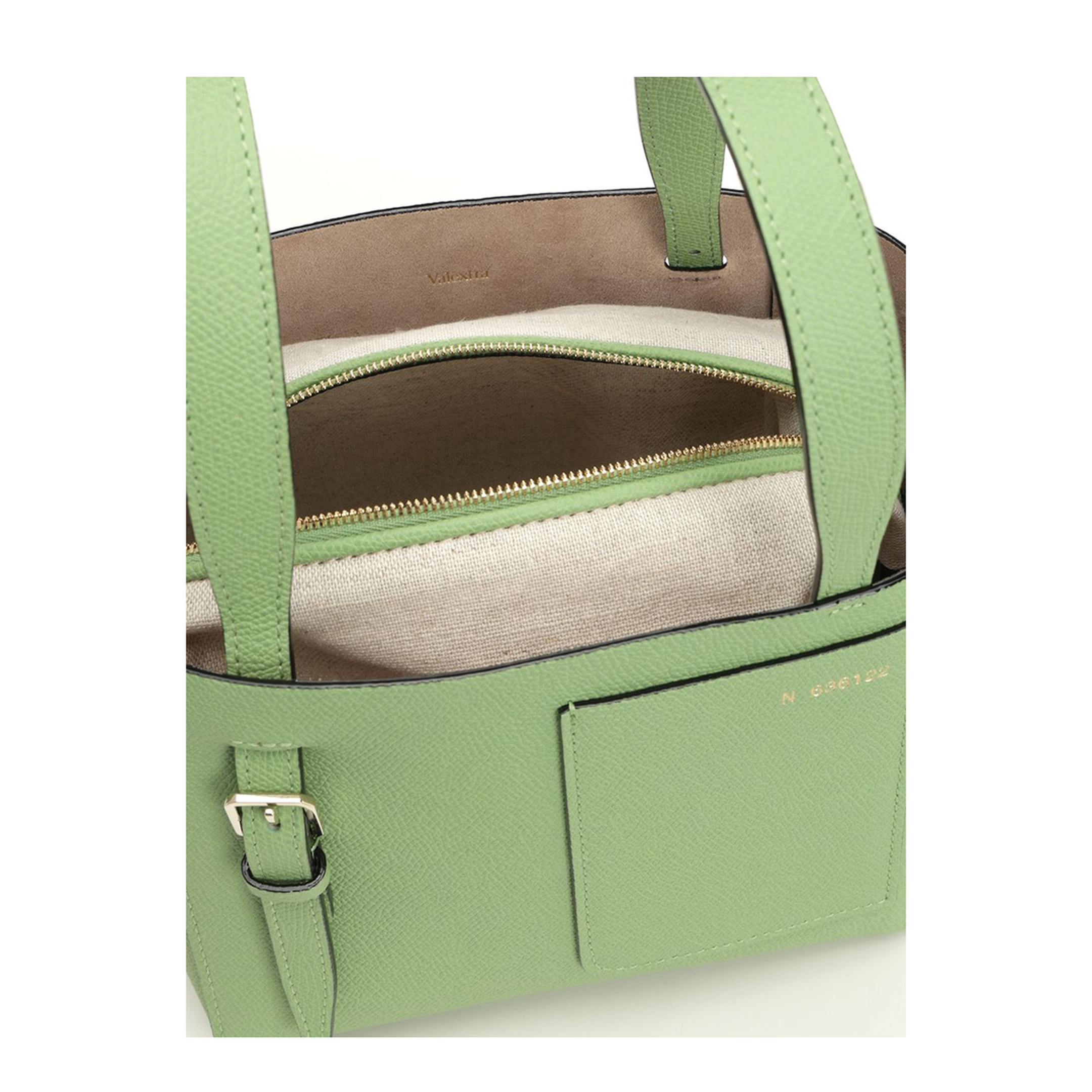 Micro Bucket Leather Shoulder Bag - Green - Image 4