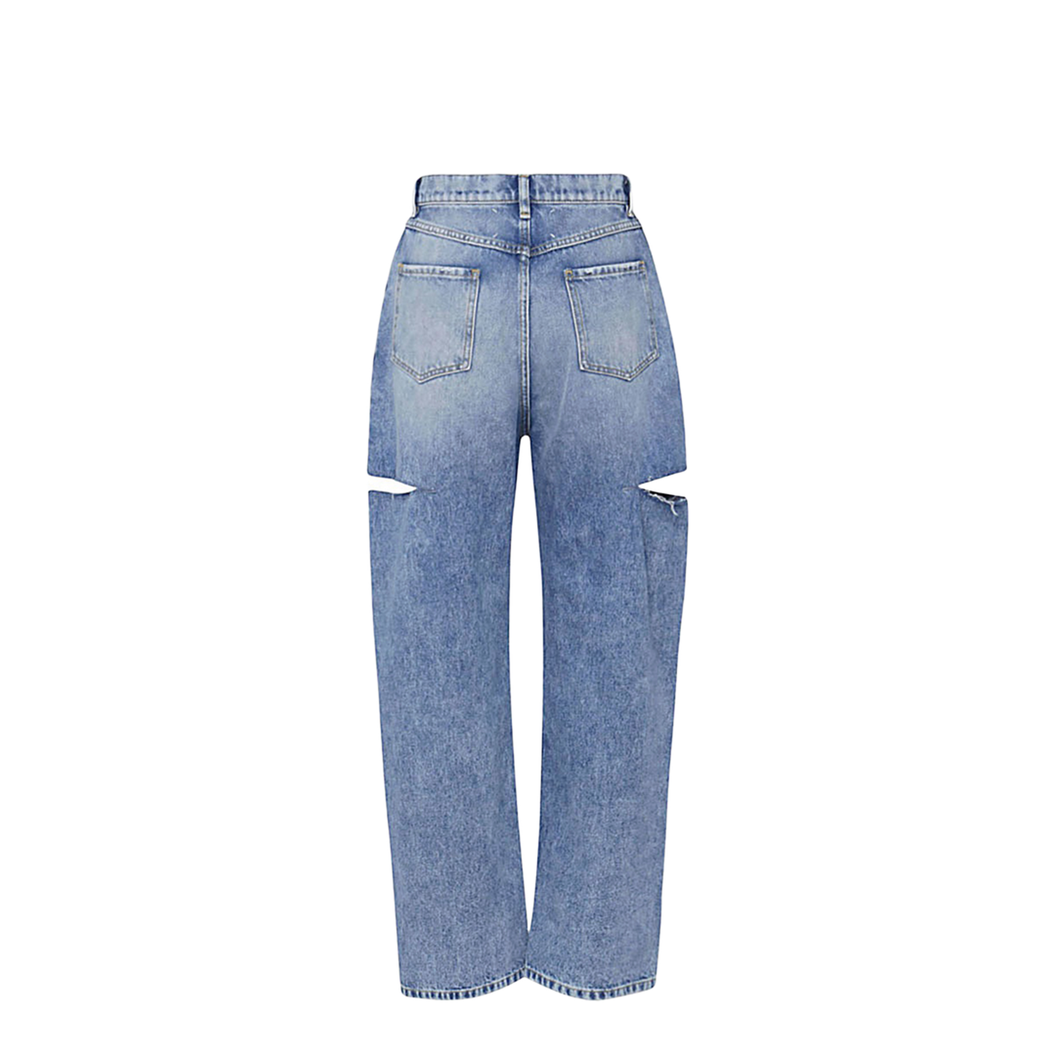 Denim Jeans with Slash Details - Image 2