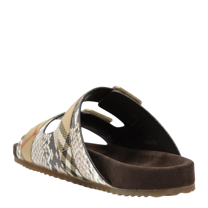 Urchin Sandals in Leather with Python Print - Image 2