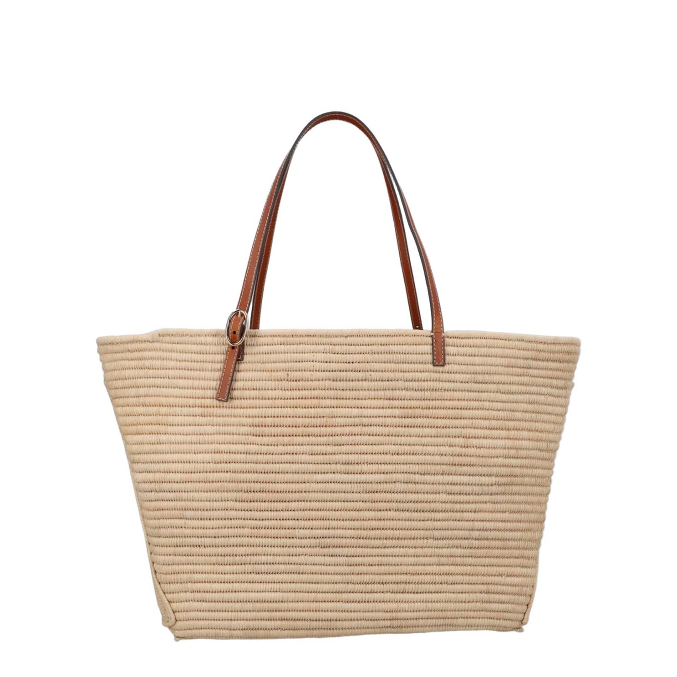 Ella Large Raffia Tote - Beige - Image 2