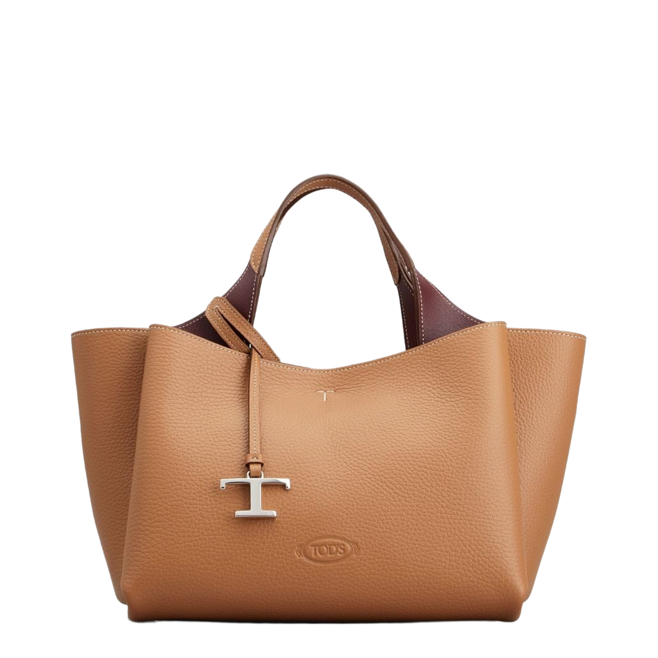 T Timeless Mini Calfskin Top-Handle Bag - Kenya Bordeaux - Image 1