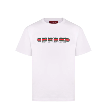 Printed Cotton Jersey T-Shirt in White - Image 1