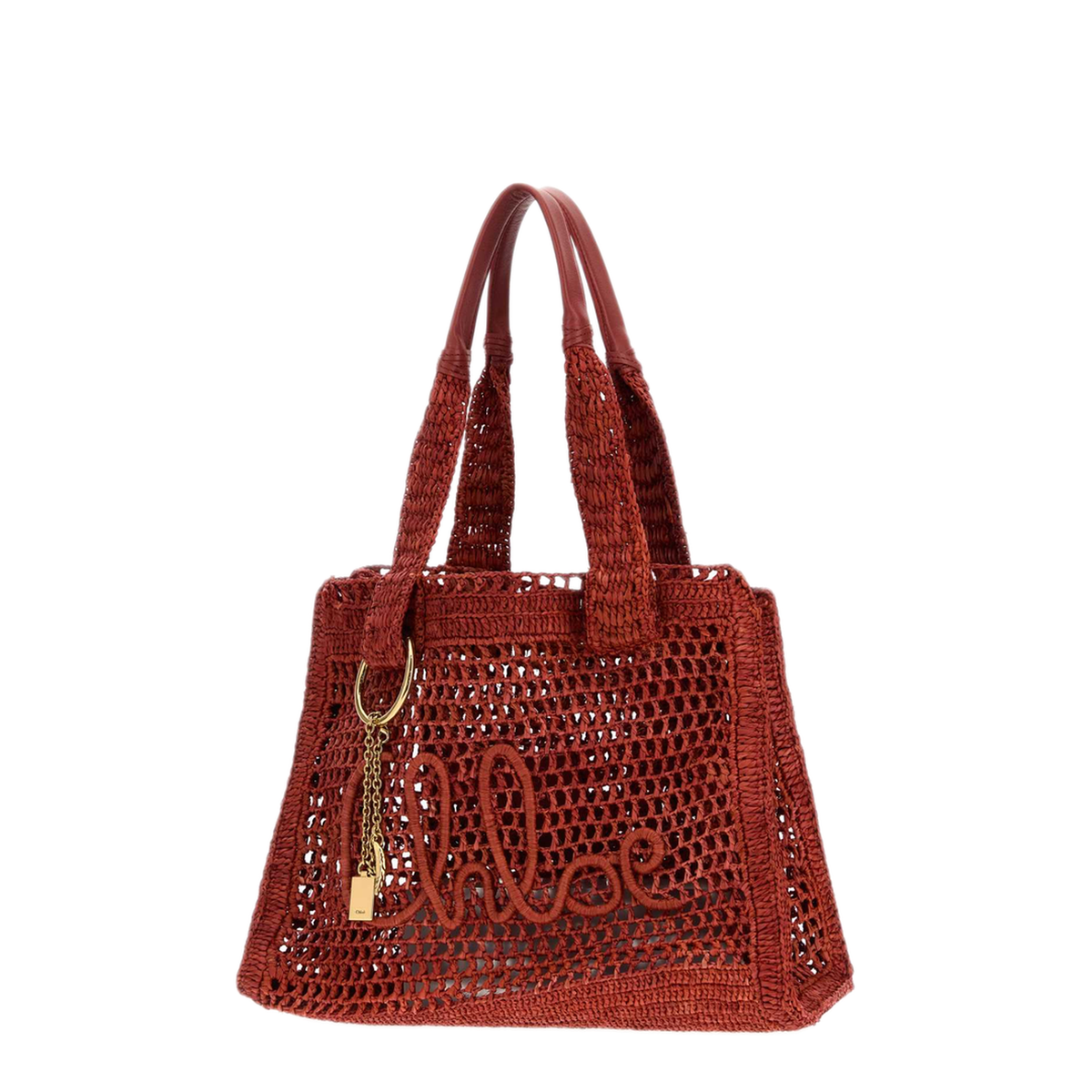 Summer Banana East West Raffia Tote Bags - Clay Brown - Image 2