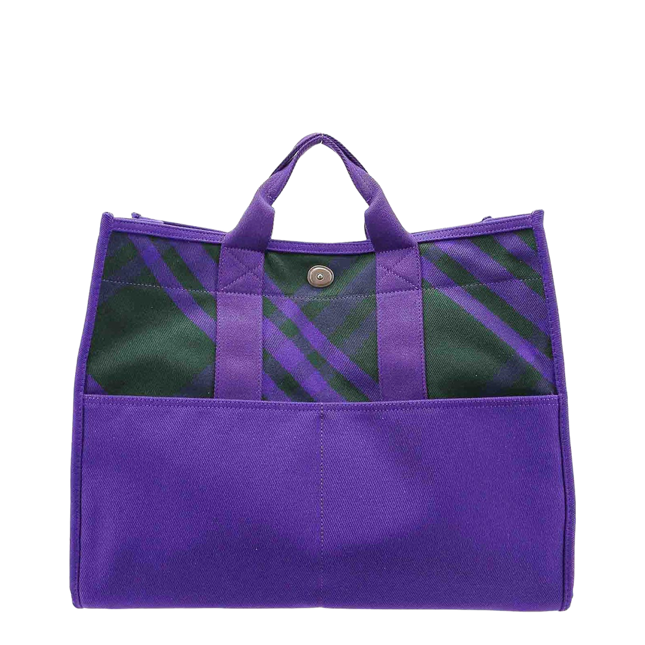 Canvas Shoulder Bag Check Motif - Image 2