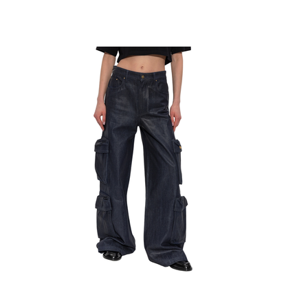 Navy Blue Jeans with Logo - Image 5