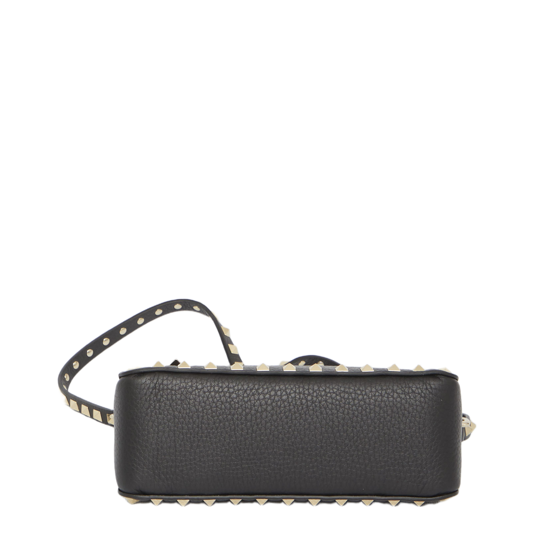 Rockstud Small Grainy Calfskin Crossbody Bag - Black - Image 3