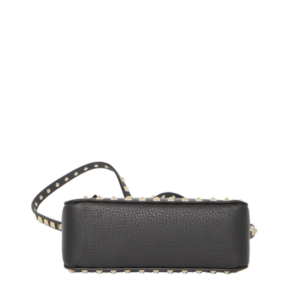 Rockstud Small Grainy Calfskin Crossbody Bag - Black - Image 3