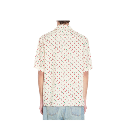 Cotton Poplin Bowling Shirt With Cherryfic Print - Image 3