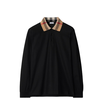 Beige Polo Shirt With Long Sleeves - Image 1