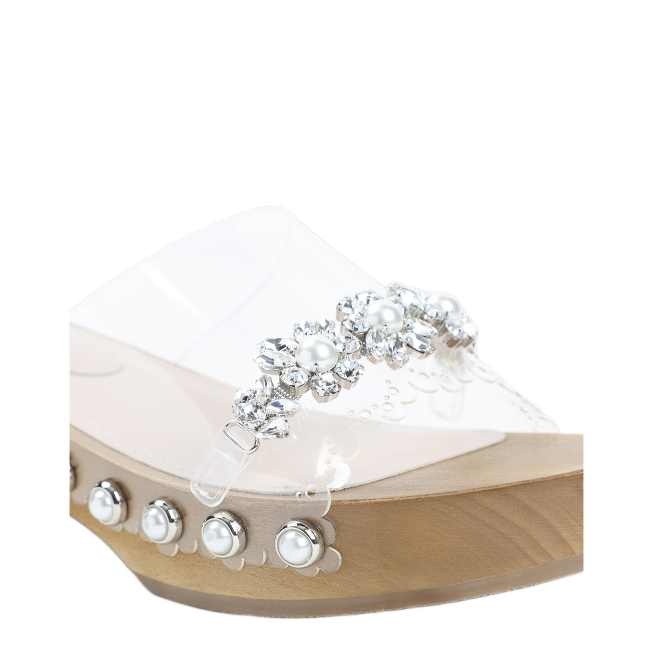 Scalloped Wooden Clog Sandals - Image 6