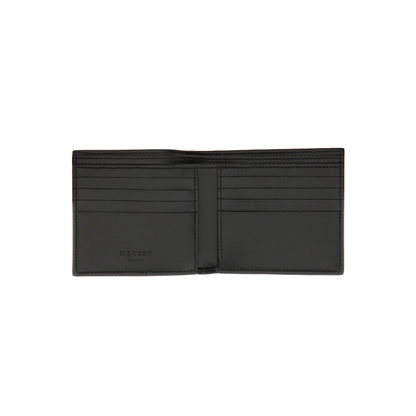Alexander McQueen McQueen Bifold Wallet With Logo In Black Calfskin - Image 3