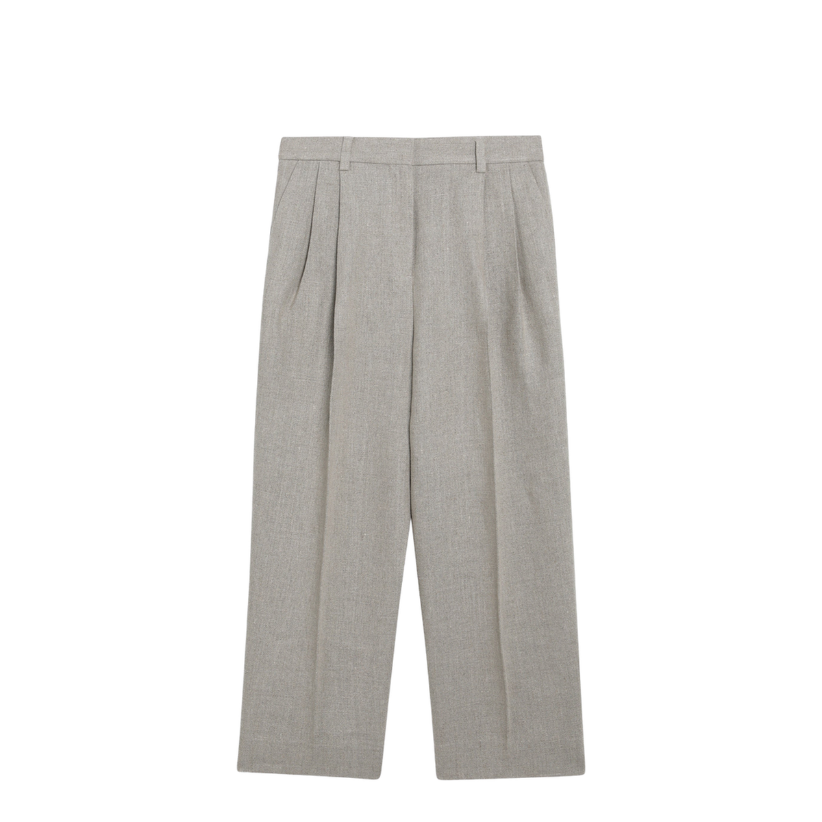 Beige High-Waisted Linen Shorts - Image 1
