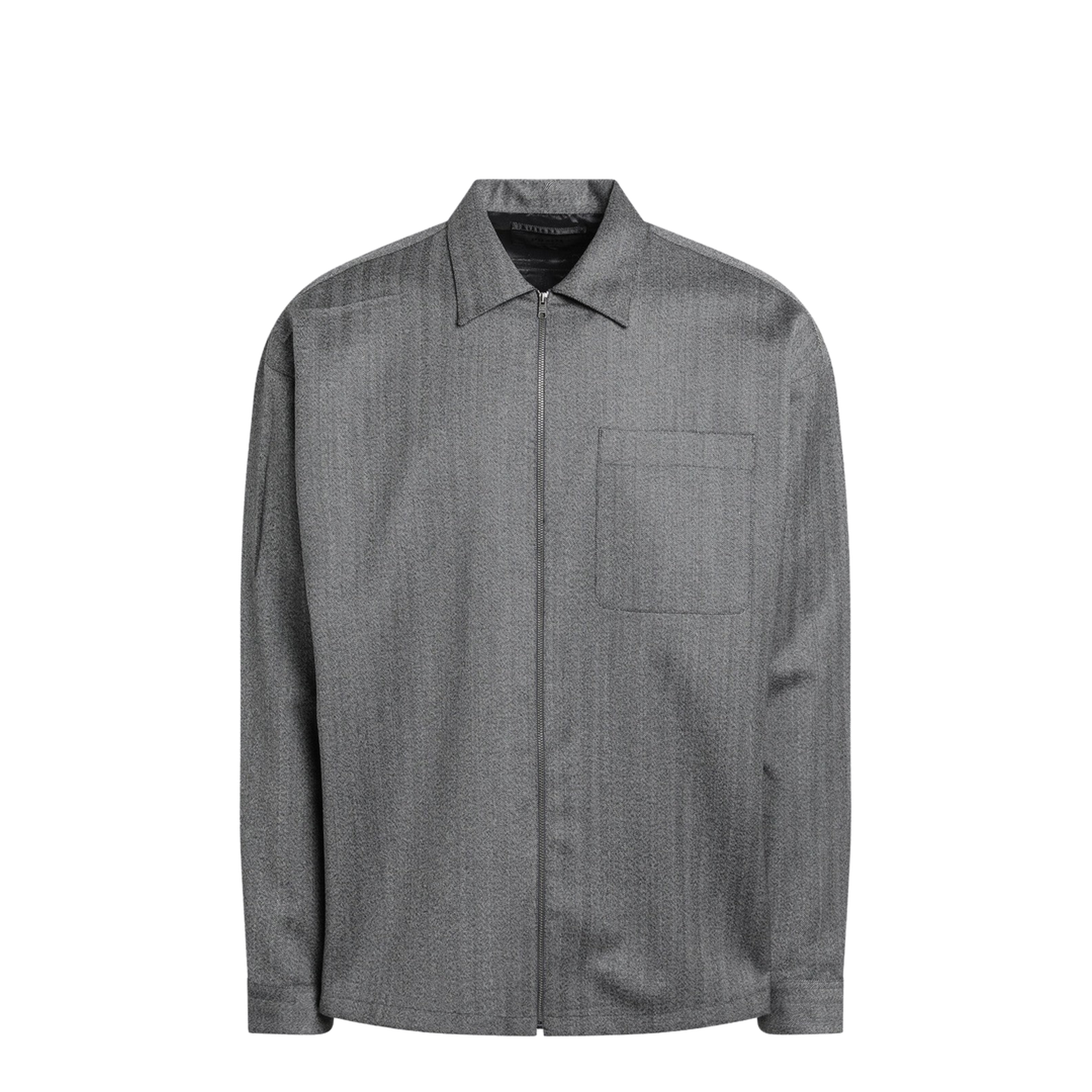Gray Wool Overshirt with Zip - Image 1