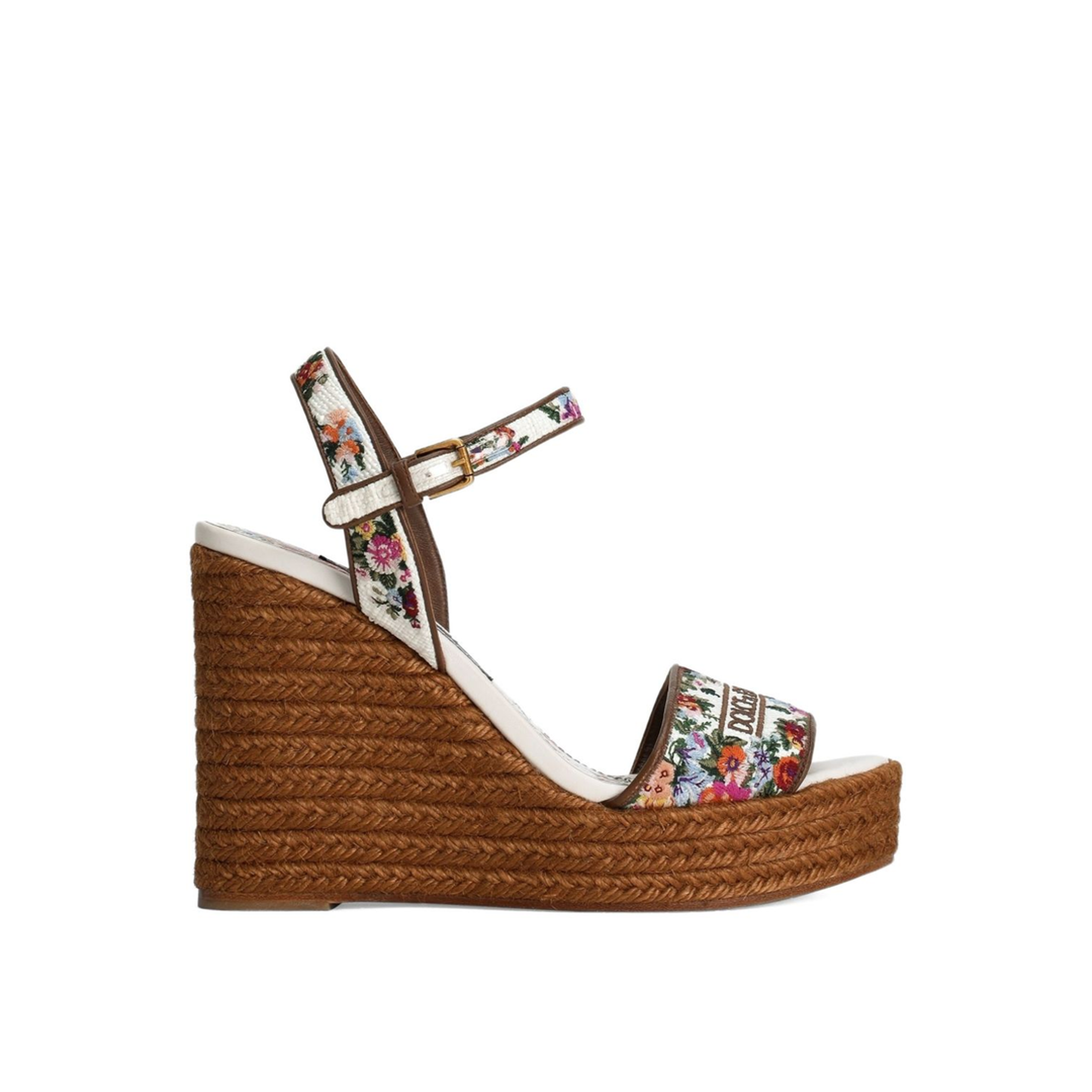 Wedge Sandals with Logo Embroidery - Image 1