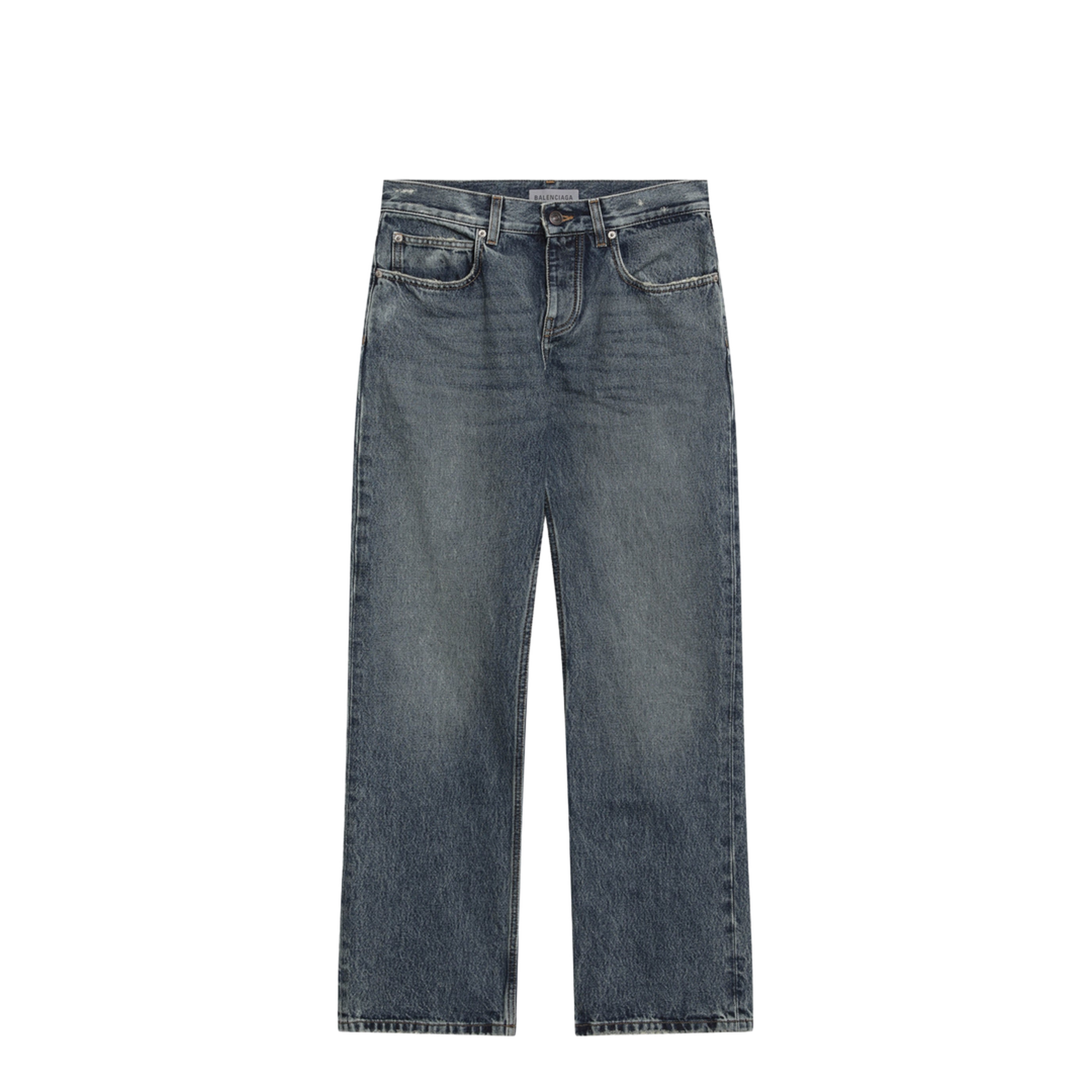Vintage Blue Jeans with Worn Effect - Image 1
