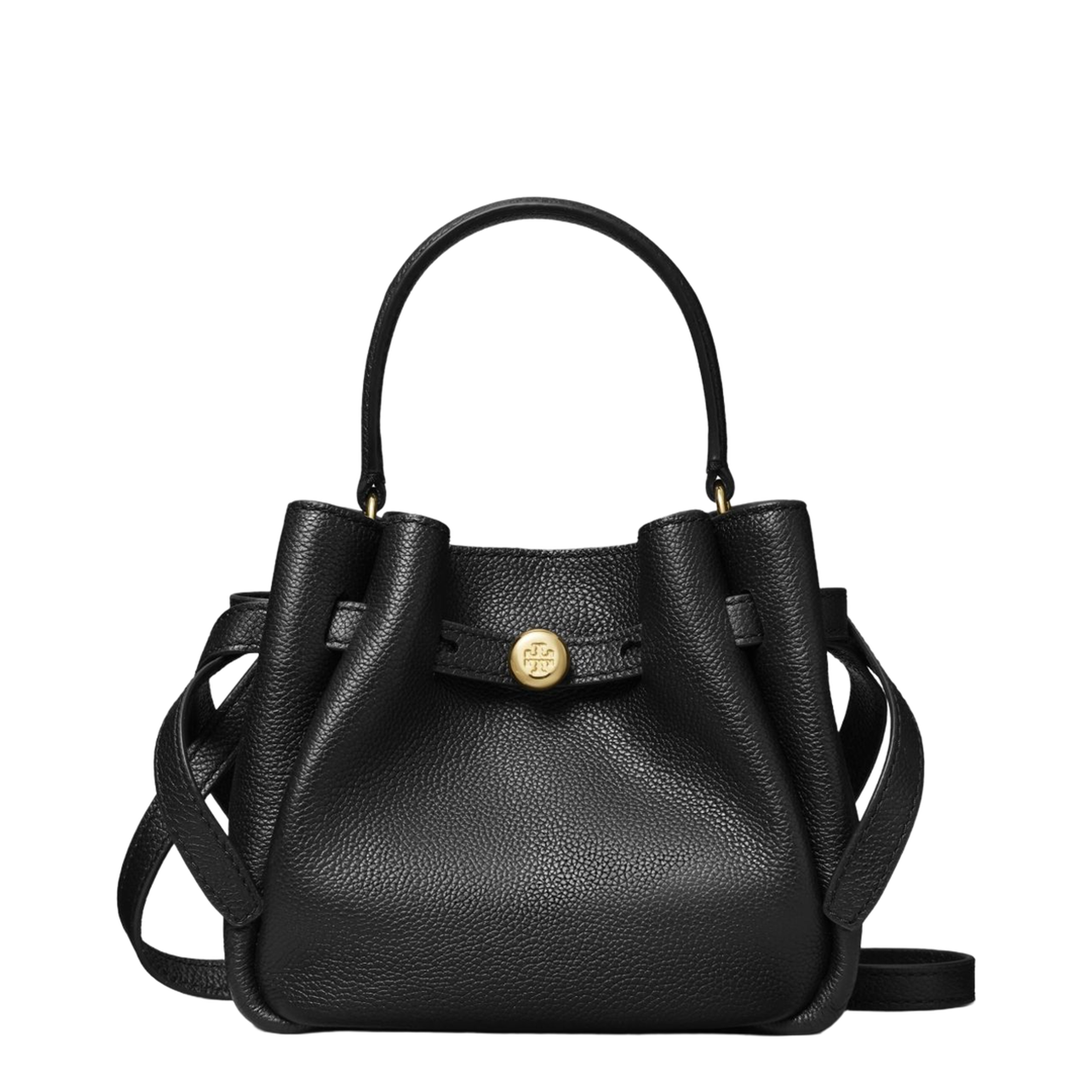 Romy Mini Calfskin Bucket Bag - Black - Image 1