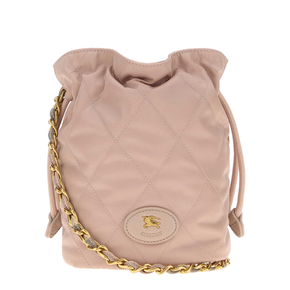 Pastel Pink Canvas Horseshoe Bucket Bag - Image 1