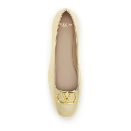 VLogo Signature Laminated Leather Ballerinas - Image 4