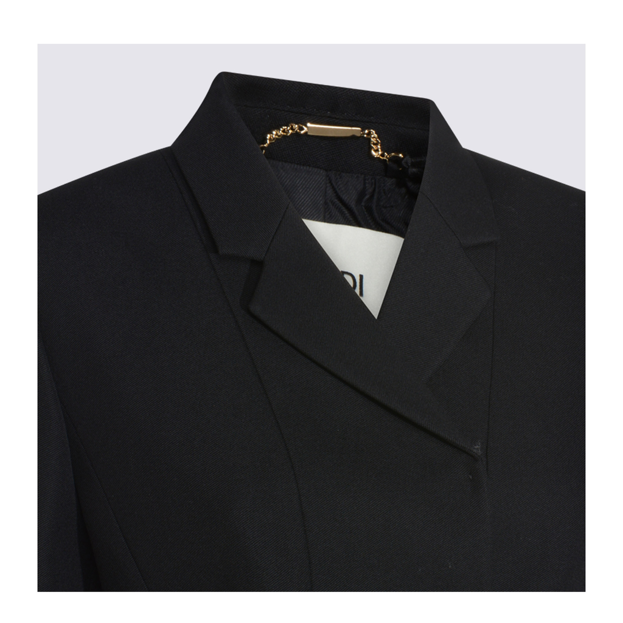 Black Grain de Poudre Wool Jacket - Image 8