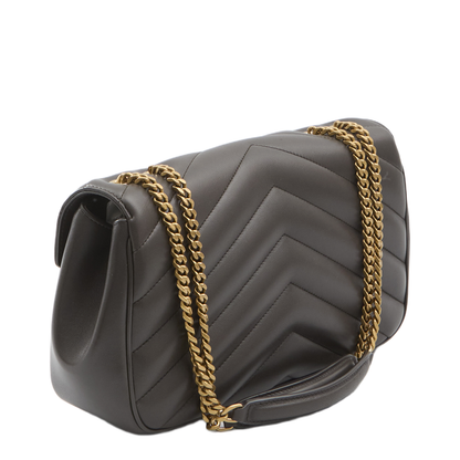 Loulou Medium MATELASSÉ Shoulder Bag Grey - Image 2